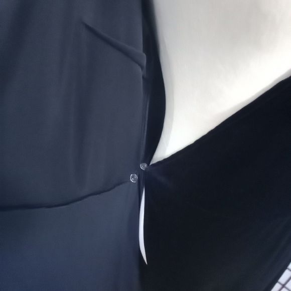 MEROKEETY Women's Blue V-Neck Wrap Velvet Maxi Dress Bell Sleeve Dress Size Med - Picture 7 of 10